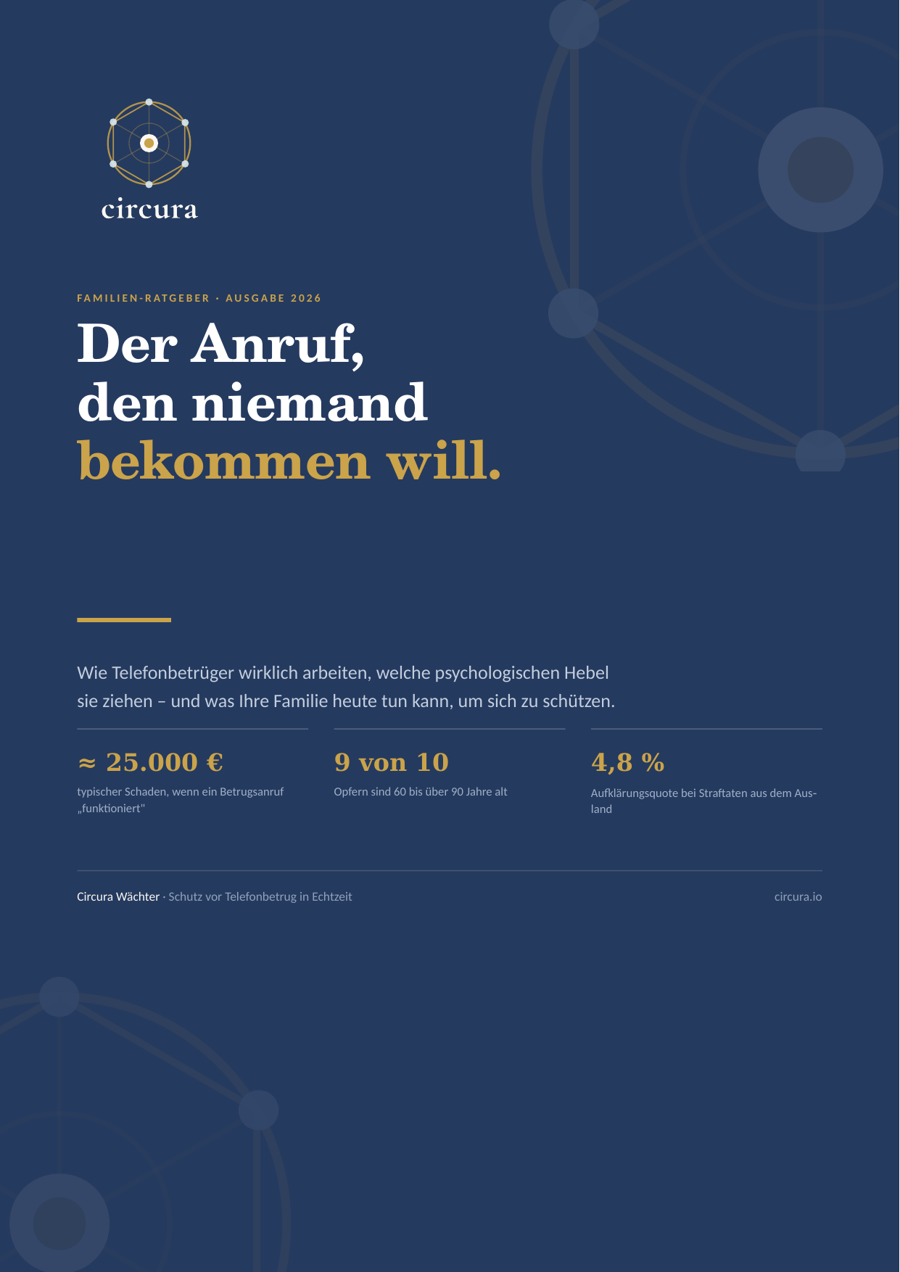 Titelseite des Circura Familien-Ratgebers Telefonbetrug 2026
