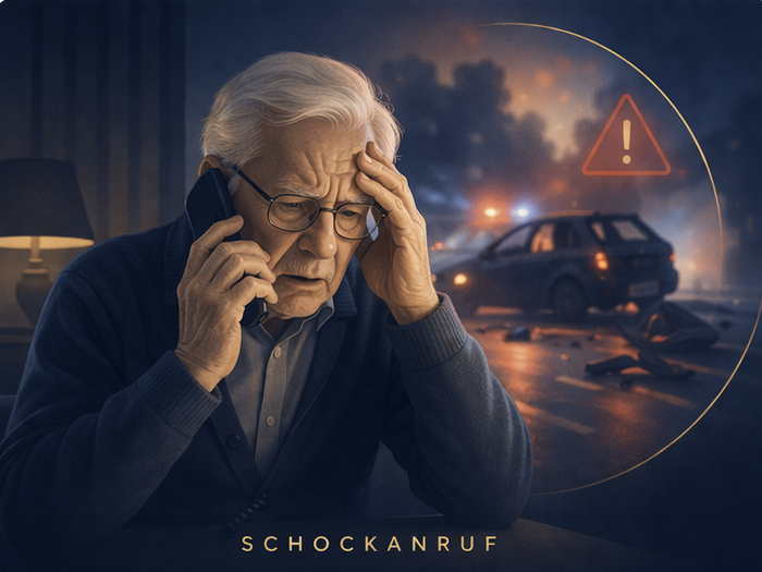 Schockanruf – älterer Mann in Panik am Telefon